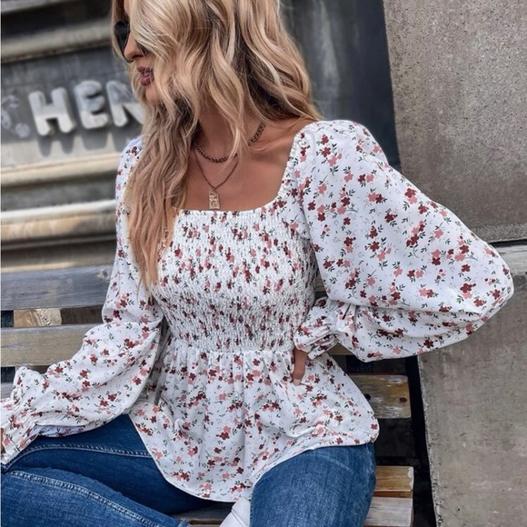 SHEIN Tops - NWOT Floral Off Shoulder Blouse